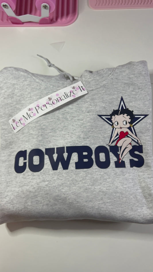 Betty Boop  Cowboys Hoodie Sweater