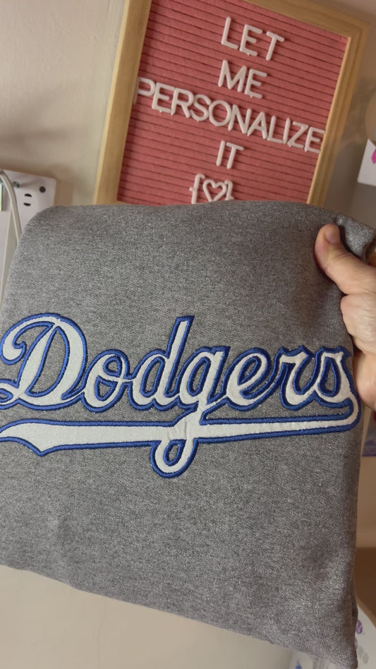 Dodgers Glitter Embroidery Sweater